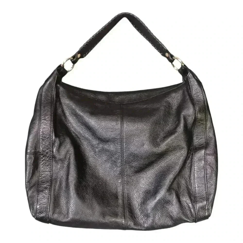 Onna Ehrlich Rachel Hobo Purse Black Leather Tassel Large